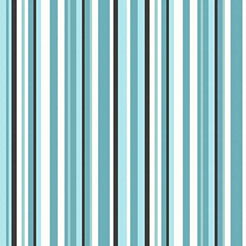 Debona Stripe Wallpaper Luxury New Trend Barcode Stripe Pattern - Teal & Silver - 10003