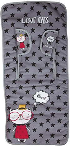 Colchoneta Rectangular Verano multimarca, tejido 3D trasero transpirable (Love Cats)