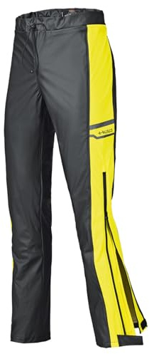 Held Rainstretch Base - Motorrad Regenhose Herren mit Stretchmaterial - Wasserdicht - Reißverschluss am Beinabschluss - Reflex Einsätzen - Kordel Bundverstellung - Schwarz Neongelb - Größe XXL