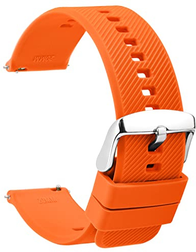 TStrap Klockarmband av silikon, 20 mm, med quick release-funktion, av mjukt gummi, svart, vattentätt militärklockarmband för män och kvinnor, för byte av smartklockarmband, 18, 19, 20, 21 och 22 mm