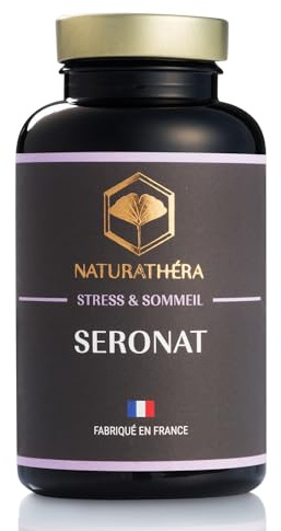Naturathéra SÉRONAT - Sérotonine Action naturelle - Complément Alimentaire Troubles de l’humeur, Anxiété et Sommeil - 150 Gélules - Fabriqué en France - Vegan - Sans Additifs Allergènes OGM