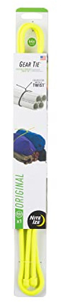 Nite Ize, Inc. GT64-33-R3 Nite Ize Original Gear, Reusable Rubber, 64 Inch, Neon Yellow, Made in the USA Twist Tie, 64-2 Pack