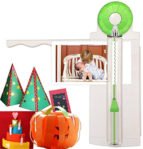 12 in 1 Wrapping Paper Cutter, Sliding Guillotine Craft Zig Zag Trimmer for Scrapbook, Photo Paper, Valentine's Day Card Making Supplies