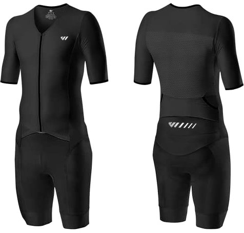 Lo.gas Herren Pro Trisuit Kurzarm Triathlonanzug für Rennen und Triathlon-Wettkämpfe -Triathlon-Anzug für Herren Schwarz X-Large