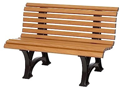 PROREGAL Gartenbank Jamaika | 2-Sitzer | Holzoptik | HxBxT 80x120x64cm | Witterungs- & UV-beständiger Kunststoff | Parkbank Sitzbank Außenbereich Garten Balkon Terrasse