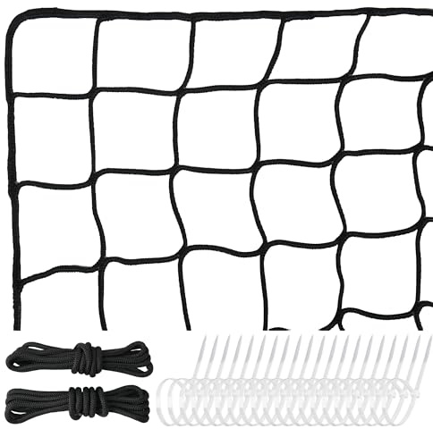 Heavy Duty Nylon Soccer Net, Easy to Install Sport Netting Barrier with Rope and Buckles, 10ft/15ft/20ft/30ft/40ft