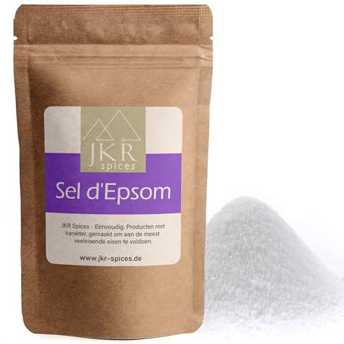 JKR Spices Epsom Salt 900g | Sale di Epsom per uso alimentare | Solfato di magnesio per uso alimentare | MgSO4 in sacchetto richiudibile neutro al CO²