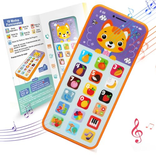 Goorder Giocattoli Musicali Neonati 6-12 Mesi, Giocattolo Telefono Cellulare Ragazze Bambini 1 Anno con Suoni e Canzoni, Regalo Baby 1 Anno di Natale di Compleanno (Italiano)