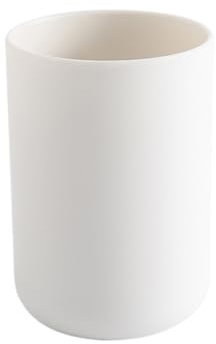 JAMAKALA Bathroom Toothbrush Cups Toothbrush Holder, 300ml Plastic Tooth Brushing Tumbler, Reusable Portable Mouthwash Cup for Drinking Rinsing Toothpaste Vanity Travel (White)