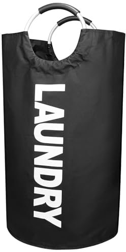 XIKAYA Ceste per la Biancheria, 90L Grandi Cesta del Bucato, Cesto portabiancheria pieghevole, Cesto per Bucato in Tessuto Oxford, Ceste Cesta Bucato Sporco per biancheria, vestiti, coperte-Nero