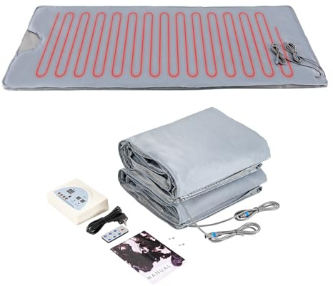 Bastufilt, infraröd bastufilt med timer och fjärrkontroll, 360 graders värmecirkulation ångtäcke för hemmabastu, infraröd filt för skönhetssalonger, spa, 180 x 80 cm (grå)
