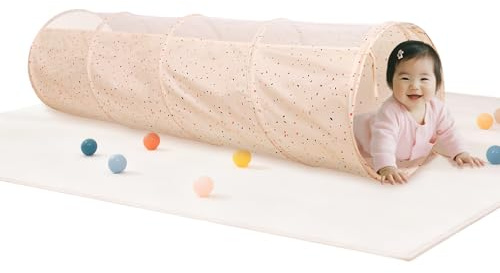 Tunnel för barn, barntunnel med ventilerande nätfönster, popup-speltunnel, 180 cm lektunnel för barn, motorfärdigheter, inomhus- och utomhusbruk, tunnel för alla små (Ø 46 cm)