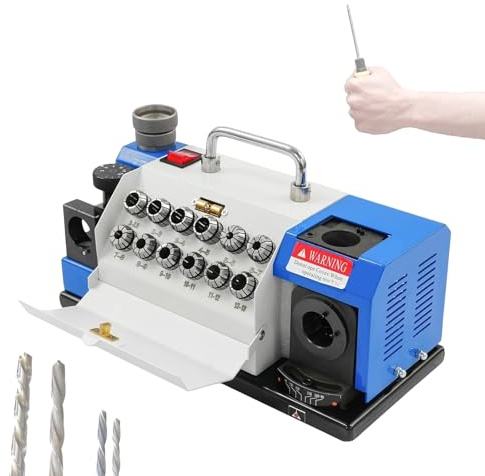 Affilatrice per punte da trapano, smerigliatrice per punte da trapano da 180W con 12 pinze e mola CBN, affilatrice portatile da 2-13 mm, angolo di affilatura regolabile da 90° a 145°