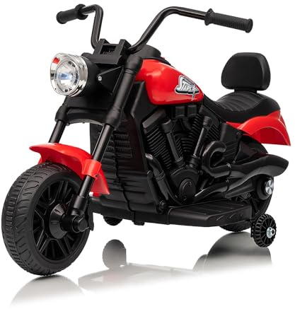 Garvee Moto Électrique Enfant 6V, Quad Électrique avec LED, Musique, Amortisseurs Et Roues Stabilisatrices, Véhicule Tout-Terrain pour Enfants De 18 à 36 Mois – 3 Km/h, Pédale Électrique