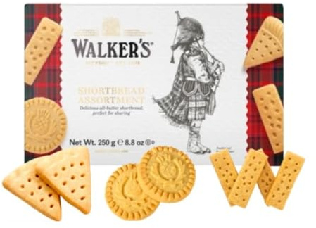 Walkers | Walkers Shortbread Biscotti al Burro Scozzesi Tradizionali Gusto Classico | Frollini Assortiti Tè e Colazione Ricetta Originale Ingredienti Naturali Confezione Regalo - Scatola 250 Gr