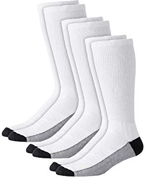 KingSize Men's Full Length Cushioned Crew Socks 3-Pack - XL, White