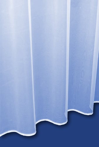 Sue White. Plain Lead Weighted Voile Net Curtain. Multiple Drops. Sold By The Metre (60 Drop (152cm))