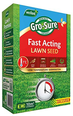 Gro-Sure Fast Acting Lawn Seed, 10 m2, 300 g, Blue,Green
