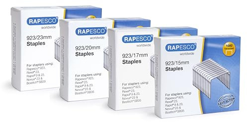 Rapesco 1318 Multipack Agrafes Galvanisées Résistantes de Type 923, 15, 17, 20 et 23 mm, Lot de 4000