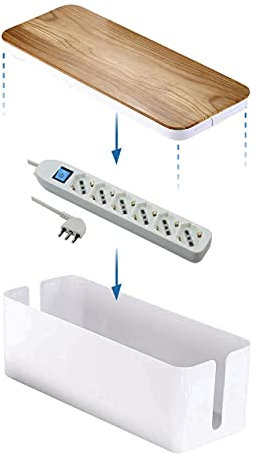 Electraline 300177 Scatola Organizzatore Cavi Con Multipresa, Bianco