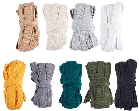 Craftdady 45 m bomullstwillband 3/8 tum 10 mm sadelgjord fiskbenstejp 9 färger för gör-det-själv hantverk presentförpackning heminredning sömnad