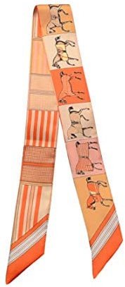 JERLA Unisex-Erwachsene Glas Haarband Seidenschal Tasche Schal, Orange Horse, 33.5×1.97