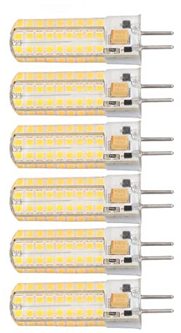 Acouto 6Pcs GY6.35 Lampadina a LED 7W AC DC12V 700lm 72 LED Lampadina a LED a Mais a 360 Gradi per Lampade a Sospensione Lampade a Soffitto (Luce calda)