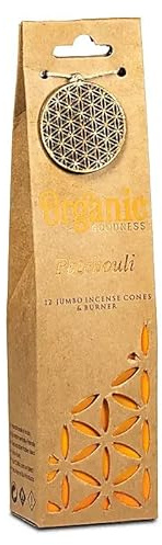 Coni di incenso Jumbo Organic Goodness - 12 Coni per confezione (Patchouli)
