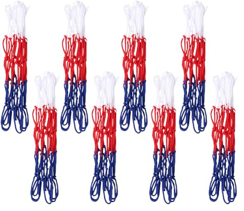 8 reti da basket piccole resistenti per canestro da basket in nylon di ricambio per basket standard spesse reti per bambini per cerchi a 8 anelli