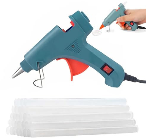 Pistolet à Colle Chaude,Pistolet à Colle,Pistolet Colle 30W,Avec 30 bâtonnets de colle thermofusible pour Réparation,Artisanat,Bricolage,Maison,Bureau,Vert