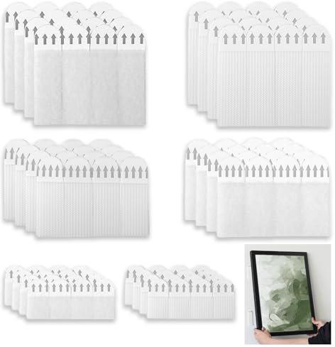 36Paires(72 Bandes)Languettes Accroches Tableaux sans Percer, Bandes Suspension Résistantes à l'Eau Attaches Adhésives Amovibles Autocollant Pour Accrocher Des Cadres Et Des Décos Cardres Suspension