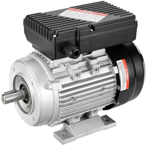VEVOR 0,55 kW Elektromotor 1400 U/min, AC 220–240 V, 4,5 A, 80, B34-Rahmen, Luftkompressormotor einphasig, 19 mm Keilwelle, Rechts-/Linkslauf für landwirtschaftliche Maschinen, universelle Geräte