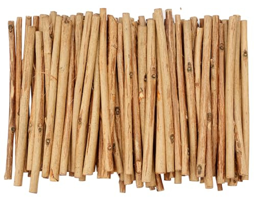 DLUSZERT 120Pcs Wooden Log Sticks for DIY, 10CM Wooden Sticks 0.1-0.2 Inch, Natural Wood Craft Stick, Twigs Wood Stick Photo Props for Twigs Crafts Photos Props Decoration