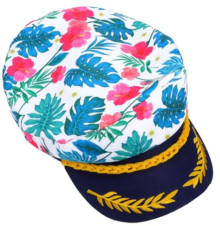 SHOWERORO Sombrero De Capitán Para Niños Ajustable, Ligero y Transpirable, Algodón Suave Blanco Sin Estampado, Adecuado Para Juegos De Rol y Fiestas Infantiles Cosplay,