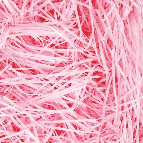 200g Pink Shredded Tissue Paper, Shredded Tissue Paper for Gift Boxes, Hampers, and Packaging, Ideal Shredded Paper for Gift Wrapping, Hamper Filling, and Creative Presentations