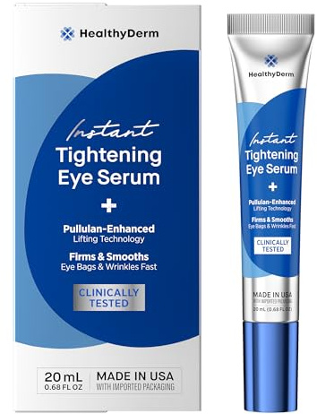 HealthyDerm Instant Under Eye Lift Serum - Reduces Eye Bags, Wrinkles, Puffy Eyes, Dark Circles & Crow’s Feet in Minutes - Advanced Firming Polysaccharide Formula for Mature Skin - 20 mL