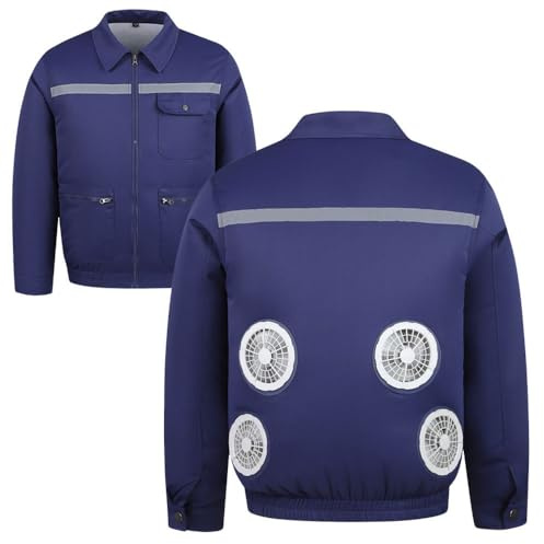 GDAONUDK Veste de Travail ClimatiséE, Veste D'Uniforme De Travail D'ExtéRieur Unisexe Avec Ventilateurs de Refroidissement Pour Hommes Et Femmes, Avec 2/3/4 Ventilateurs Et 1 CâBle de DonnéEs