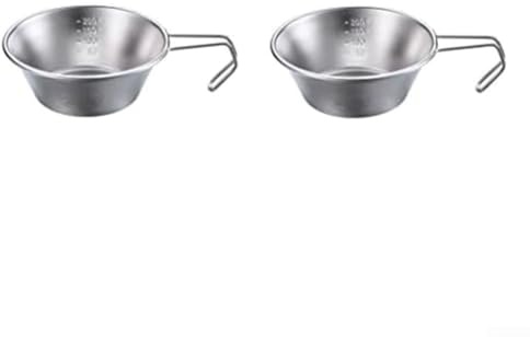 Vasos de acero inoxidable, duraderos para juego de cuencos Sherpa, perfectos para camping, cocinar al aire libre (2)