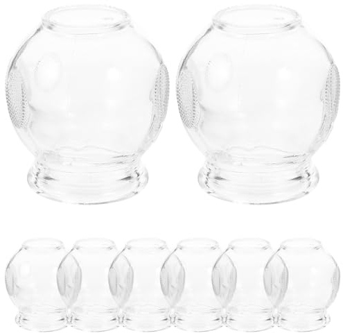 PLAFOPE Lot de 8 Ventouses Thérapeutiques en Verre Épais Relaxation Musculaire et Amélioration Circulation Sanguine, Adaptées pour Usage Corporel