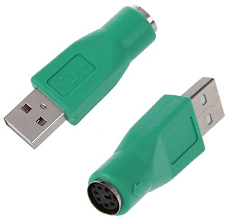 PS/2-adapter PS/2 hane till USB hona portadapter USB-omvandlare för gammal tangentbordsmus 2 st