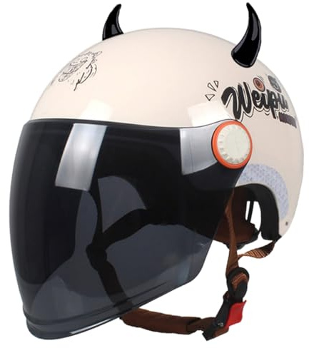 Casco De Moto para Padres E Hijos, Homologado Según La Norma ECE 22.06, con Visera Solar para Niños Y Niñas De 6 A 13 Años, Unisex. C,Adults/(55~60cm)