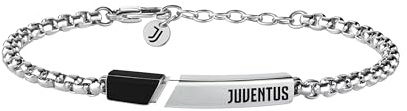 Clondo Bracciale Uomo Donna Juventus in Acciaio – Collezione Ufficiale Calcio – Accessorio Elegante e Sportivo con Logo – Idea Regalo per Tifosi – Vari Modelli Disponibili (Steel Plate Black)