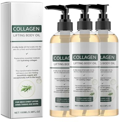 Collagen Lifting Body Oil, Olio per il Corpo Lifting al Collagene, Olio Nutriente per Pelli Mature, Oli illuminanti, idratante Rassodante non Grassa da 100 ml, per collo, Petto, Braccia, Gambe (3PC)
