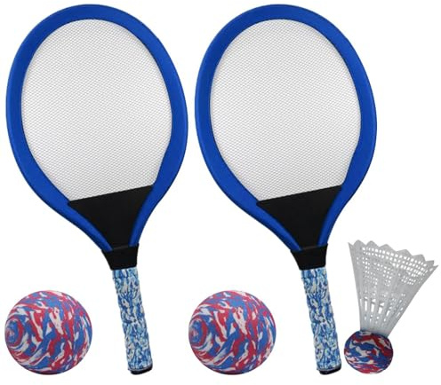 Kids Racket Set, Outdoor Sport Toy, Tennis Badminton Set, Educational Game Kit, Shuttlecock Ball for School Kindergarten Backyard Park Beach Outdoor Play Activity Training Fun Sports Equipment Kit