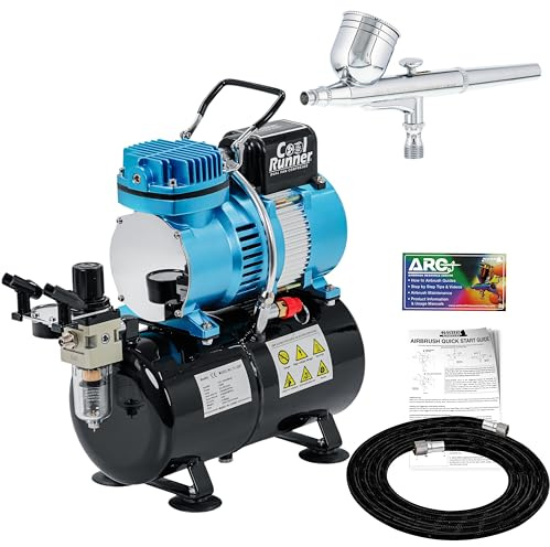 Master Airbrush Master Performance G22 Airbrushing System Kit with Master TC-20T Compressor with Air Tank, Air Hose & G22 Dual-Action Gravity Feed Airbrush