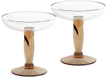 CRISTALICA Eiscremeglas Eisbecher Flache Eisschale 2er-Set rosa Venezia Gelato 400ml