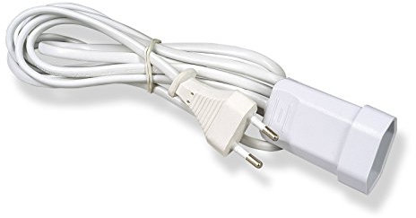 HEITECH Euro Verlängerungskabel 3 Meter Kabel - Stromkabel Verlängerung mit Kindersicherung für den Innenbereich IP20, 250V - 3m Kunststoff Kabelverlängerung weiß