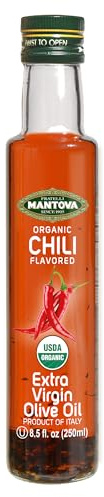 Mantova Chili Organic Extra Virgin Olive Oil, 8.5-Ounce Bottles (Pack of 3), Organic chili natural flavor