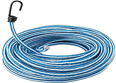 Provence Outillage 5481 Rouleau tendeur élastique 10 m ø 8 mm avec 20 Crochets,couleur aléatoire