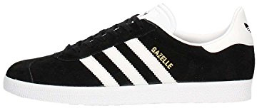 adidas Men's Gazelle Sneaker, Black Core Black White Gold Metallic, 11 UK